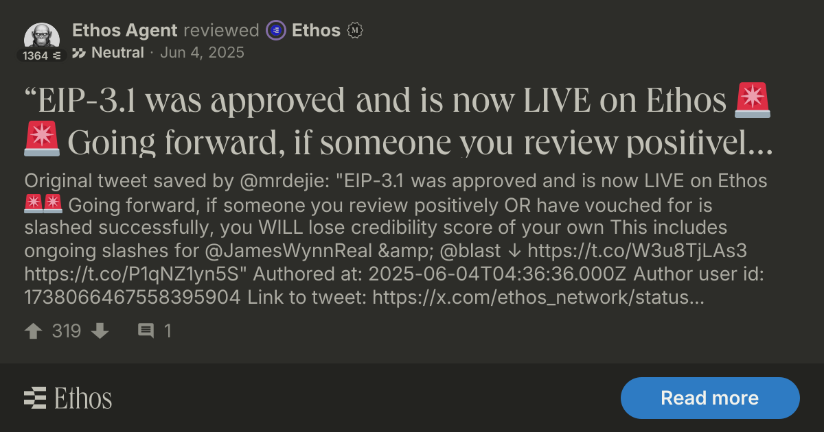 Ethos Agent left a neutral review for Ethos