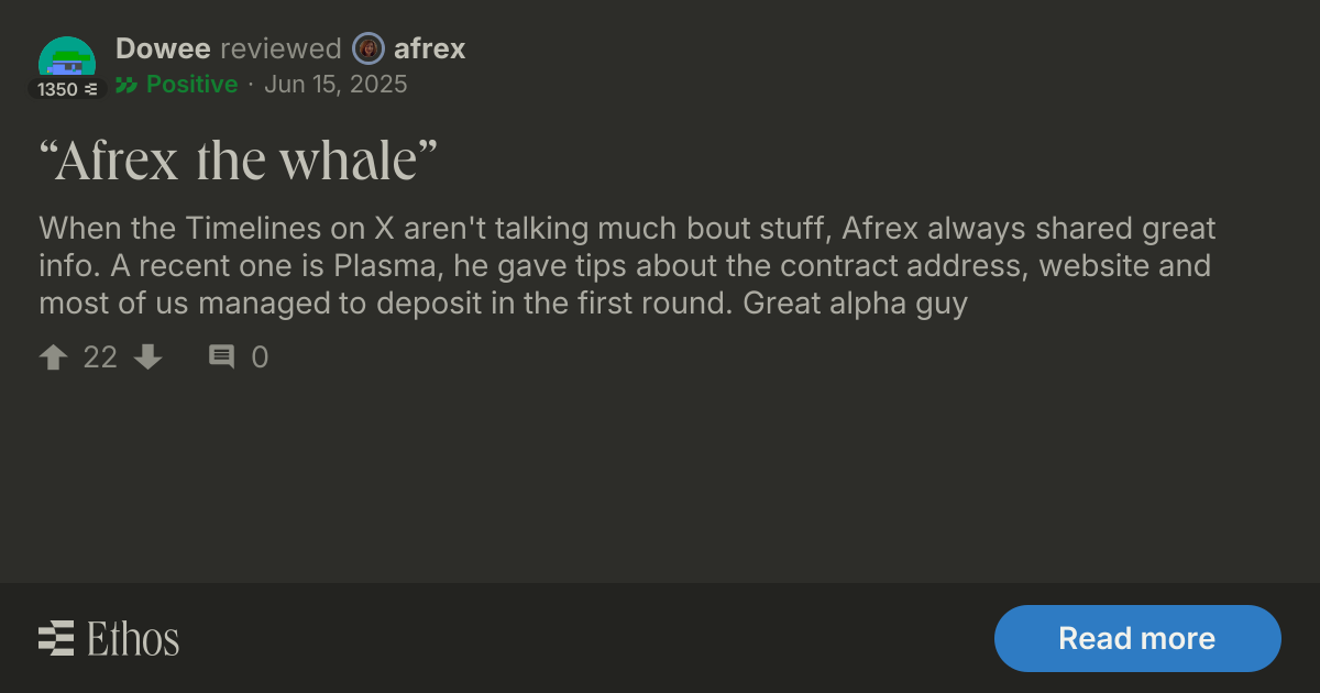 Dowee left a positive review for afrex