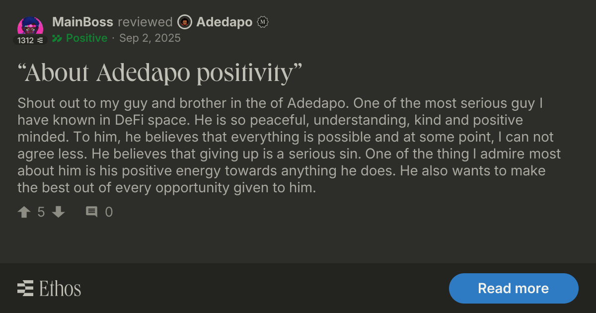 MainBoss left a positive review for Adedapo